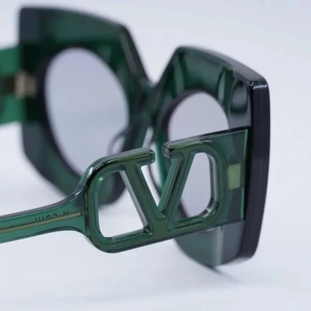 New! Valentino V SOUL VLS 127C, Dark Green Statement Glasses, Authentic